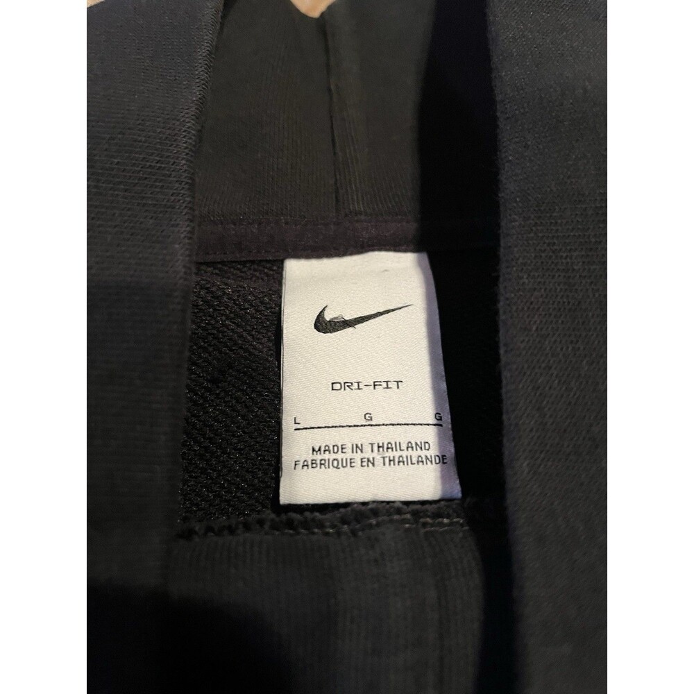 Nike Dri-Fit Long Length Drawstring Waist Mock Black Sweatshirt Women’s Size L - Picture 5 of 5